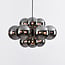 12-light pendant light Decadi - black with smoked glass