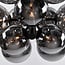 12-light pendant light Decadi - black with smoked glass