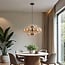 12-light pendant light Decadi - black with amber glass