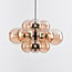 12-light pendant light Decadi - black with amber glass