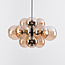 12-light pendant lamp in Black with Amber glass - Decadi