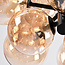 12-light pendant lamp in Black with Amber glass - Decadi