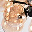 12-light pendant light Decadi - black with amber glass