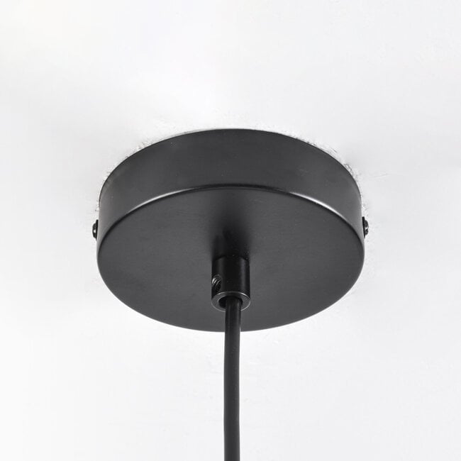 12-light pendant light Decadi - black with amber glass
