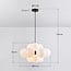 12-light pendant light Decadi - black with opal glass