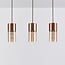 3-light pendant light Lungo - coffee brown and amber glass