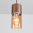 3-light pendant lamp coffee brown with Amber glass - Lungo