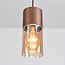 3-light pendant light Lungo - coffee brown and amber glass
