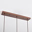 3-light pendant light Lungo - coffee brown and amber glass