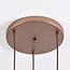 3-light designer coffee brown pendant lamp with Amber glass - Latte