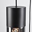 5-light pendant light Cortado - black with smoked glass