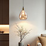 1-light pendant lamp Verona amber - teardrop bulging glass