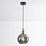 1-light pendant light Verona - round smoked glass