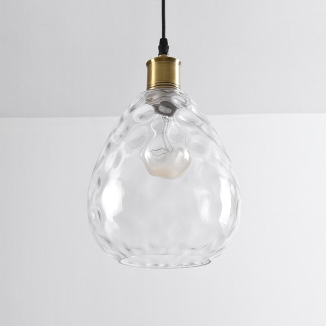 1-light pendant light Verona - domed teardrop clear glass