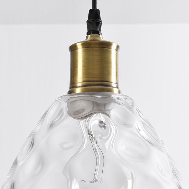 1-light pendant lamp Verona transparent - teardrop glass bulge