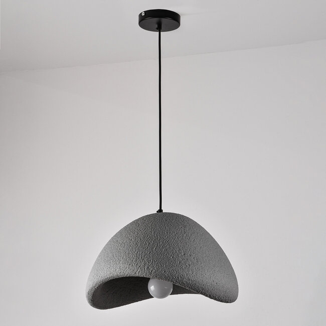 Wabi-Sabi pendant lamp Cemento grey stone effect - 38 x 30 cm