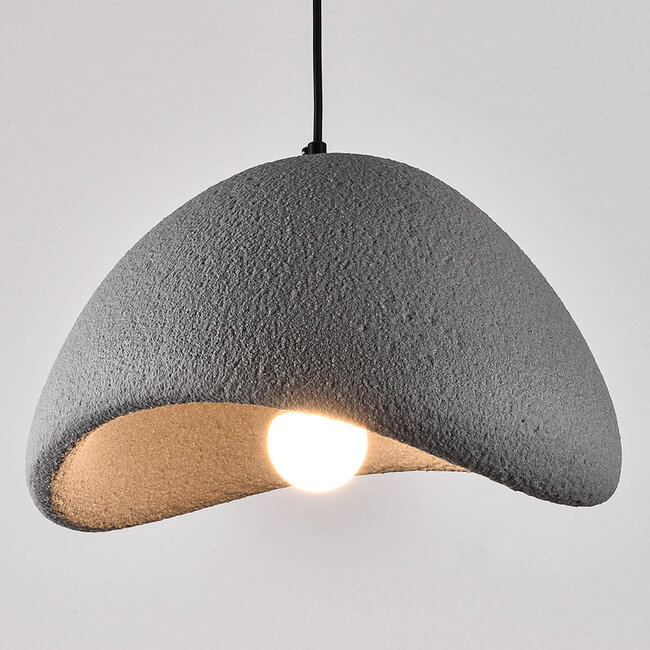 Wabi-Sabi pendant light Cemento grey stone effect - 60 x 47 cm