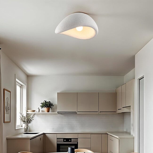 Wabi Sabi ceiling light Concrete Aura 38 x 30 cm stone pattern - white