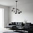 Oito 8-light ceiling light - black with smoked glass
