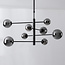 Ceiling light Oito black with smoked glass, 8-light