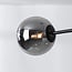Oito 8-light ceiling light - black with smoked glass
