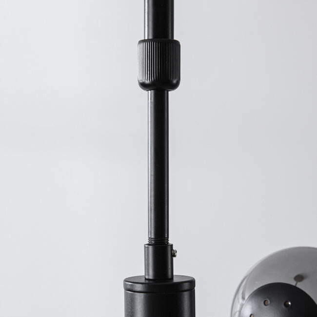 Ceiling light Oito black with smoked glass, 8-light