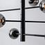 Oito 8-light ceiling light - black with smoked glass