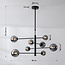 Ceiling light Oito black with smoked glass, 8-light