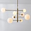 Oito 8-light ceiling light - gold with opal glass