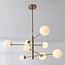 Oito 8-light ceiling light - gold with opal glass