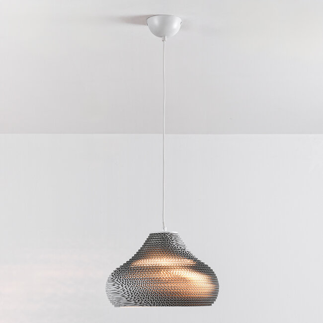 White cardboard pendant lamp - Lena