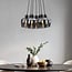 Ventura 7-light pendant light - black with smoked glass