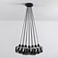 Ventura 12-light pendant light - black with smoked glass