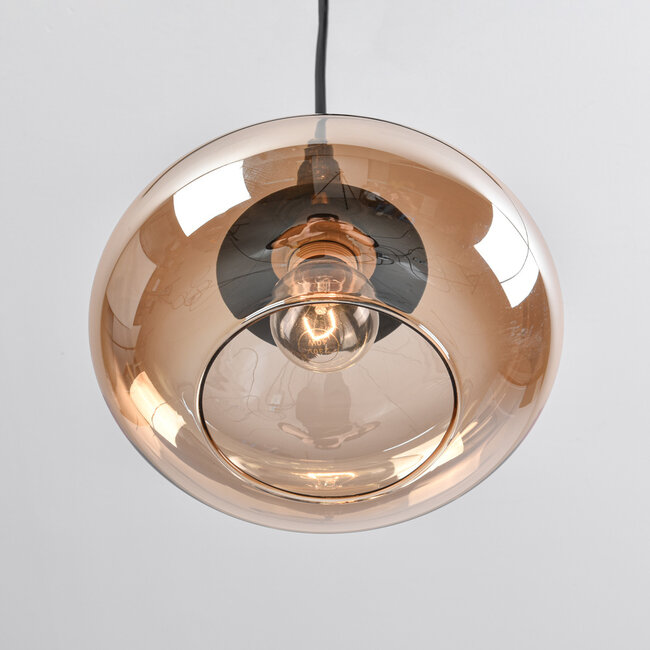 1-phase rail pendant lamp Nill with amber glass - wide glass