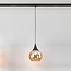 1-phase rail pendant lamp Nya with Amber glass - round