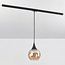 1-phase rail pendant lamp Nya with Amber glass - round
