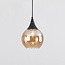 1-phase rail pendant lamp Nya with Amber glass - round