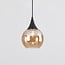1-phase track pendant light Nya with round amber glass