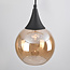 1-phase rail pendant lamp Nya with Amber glass - round