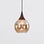 1-phase track pendant light Nya, round amber glass and dark wood-effect detail
