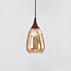 1-phase rail pendant light Noi with Amber glass and dark wood effect - drop