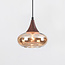 1-phase rail pendant lamp Nill with Amber glass and dark wood effect - wide glass