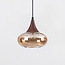 1-phase rail pendant lamp Nill with Amber glass and dark wood effect - wide glass