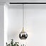 1-phase track pendant light Nya gold, round smoked glass with mirror effect