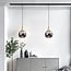 1-phase track pendant light Nya gold, round smoked glass with mirror effect