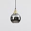 1-phase track pendant light Nya gold, round smoked glass with mirror effect