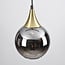 1-phase track pendant light Nya gold, round smoked glass with mirror effect