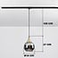 1-phase track pendant light Nya gold, round smoked glass with mirror effect