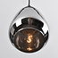 1-phase track pendant light Noi gold, teardrop smoked glass with mirror effect