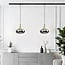 1-phase track pendant light Nill gold, wide smoked glass with mirror effect